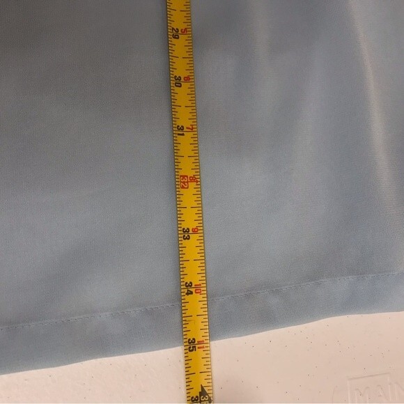 Halston Satin Trim Chiffon Bath Robe Light Blue Attached Tie Women Size Medium - Picture 16 of 16